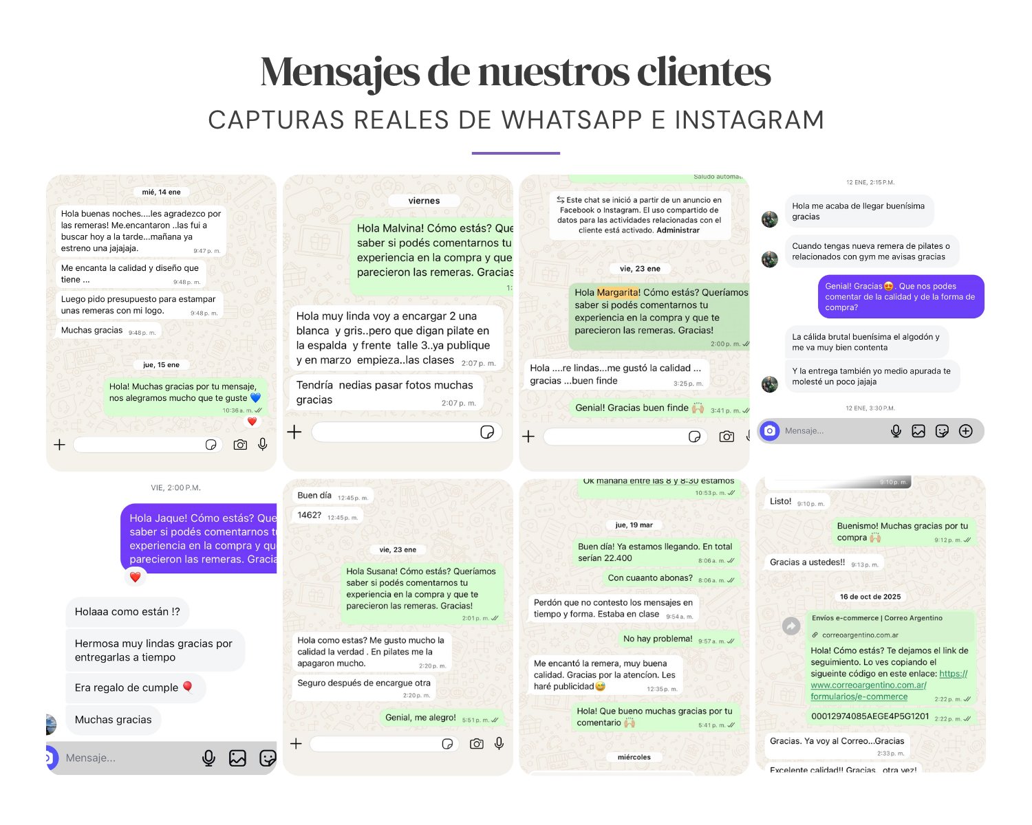 Mensajes de nuestros clientes - Dieci