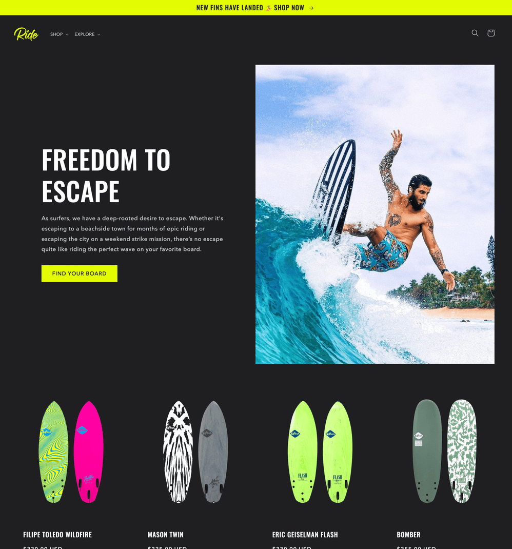 Ride - Tema Shopify