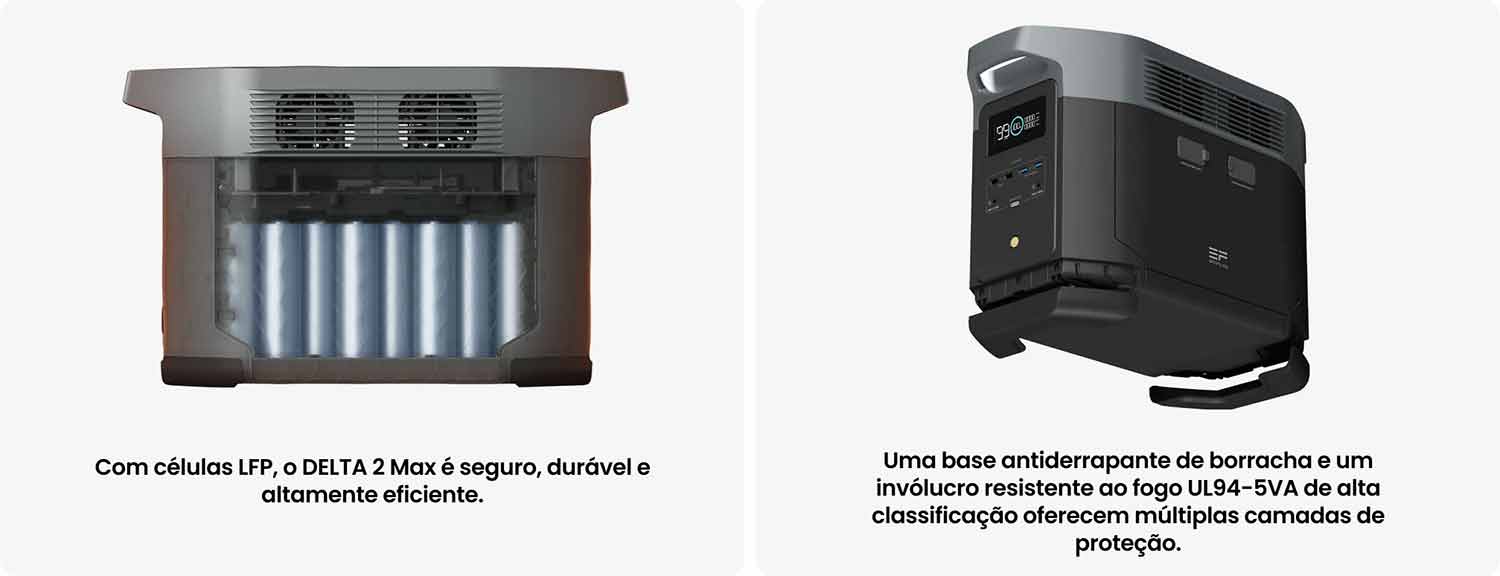 EcoFlow Delta 2 Max Bateria LiFePO4 mais detalhes