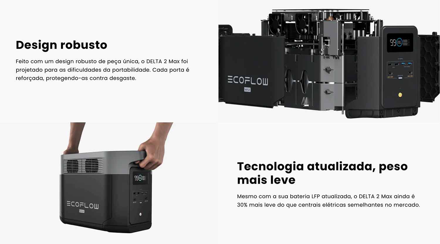 EcoFlow Delta 2 Max Design robusto e leve