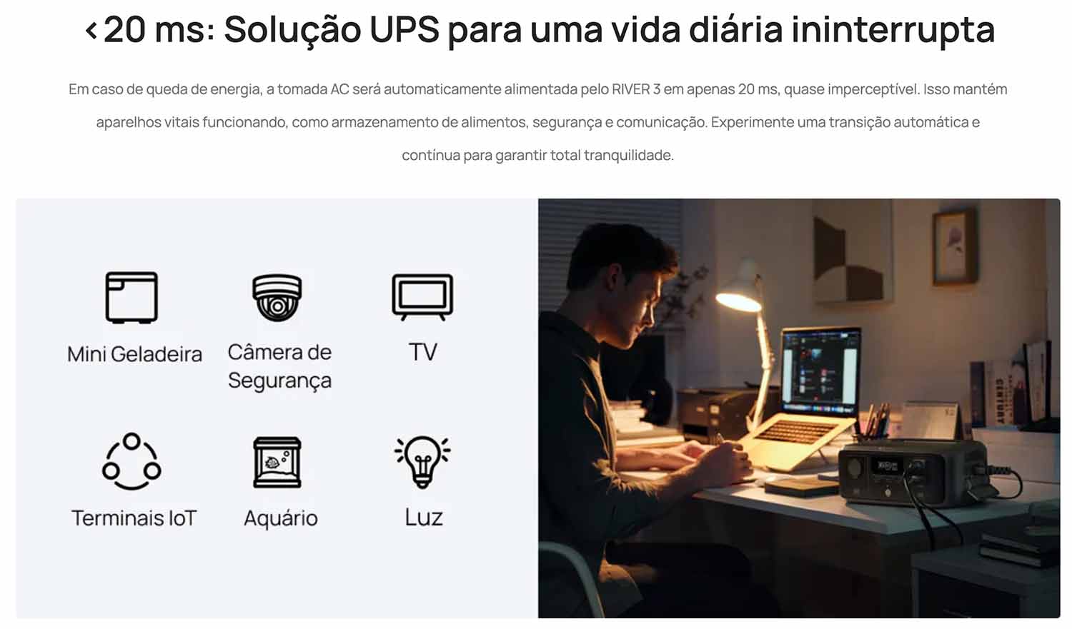 EcoFlow River 3 Solução UPS/No-break