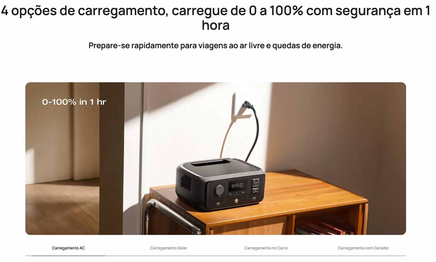 EcoFlow River 3 Carregamento AC