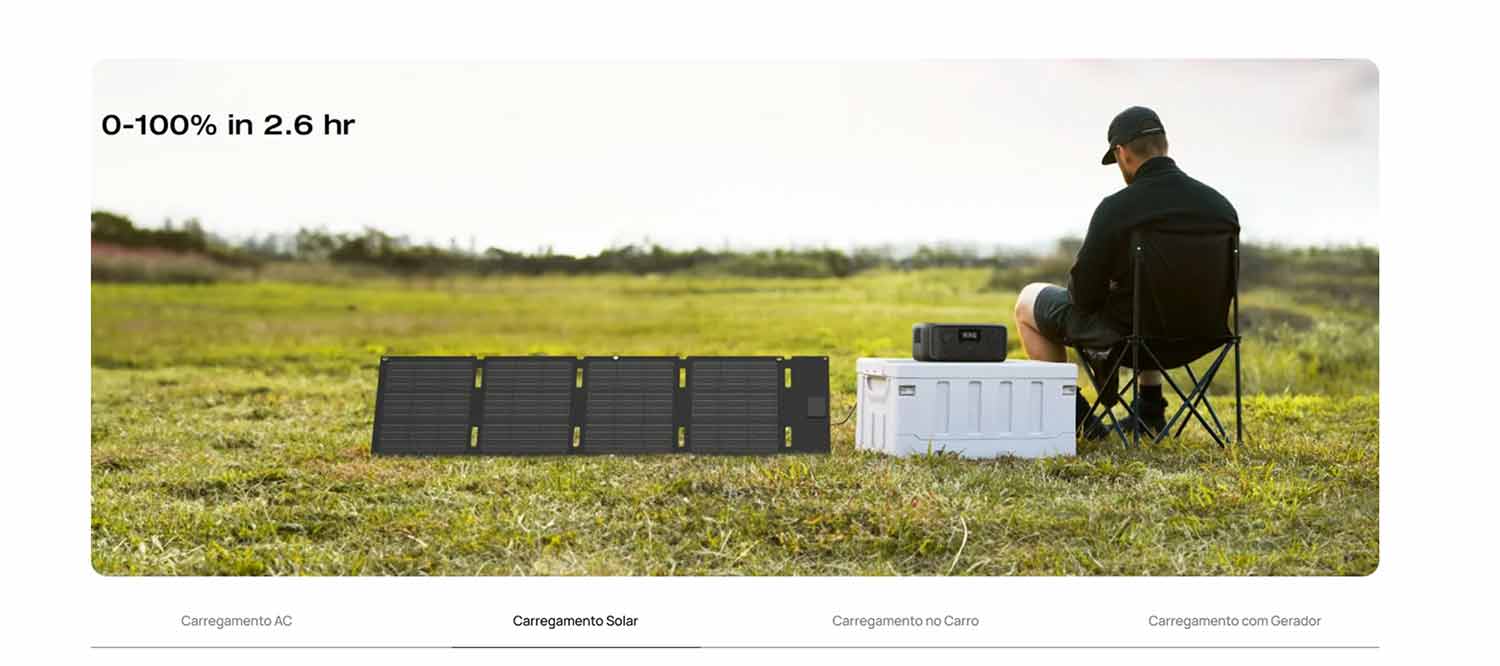 EcoFlow River 3 Carregamento Solar