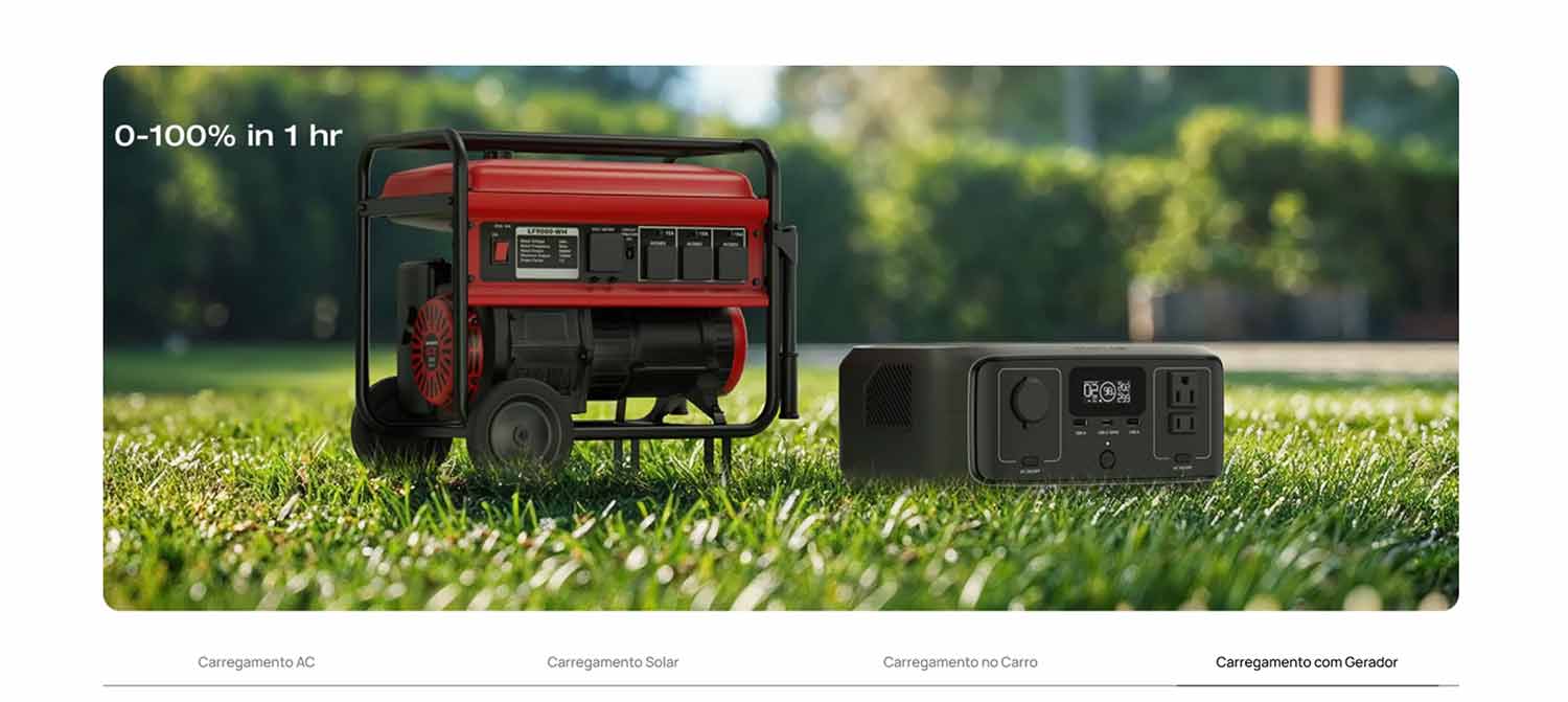 EcoFlow River 3 Carregamento Gerador