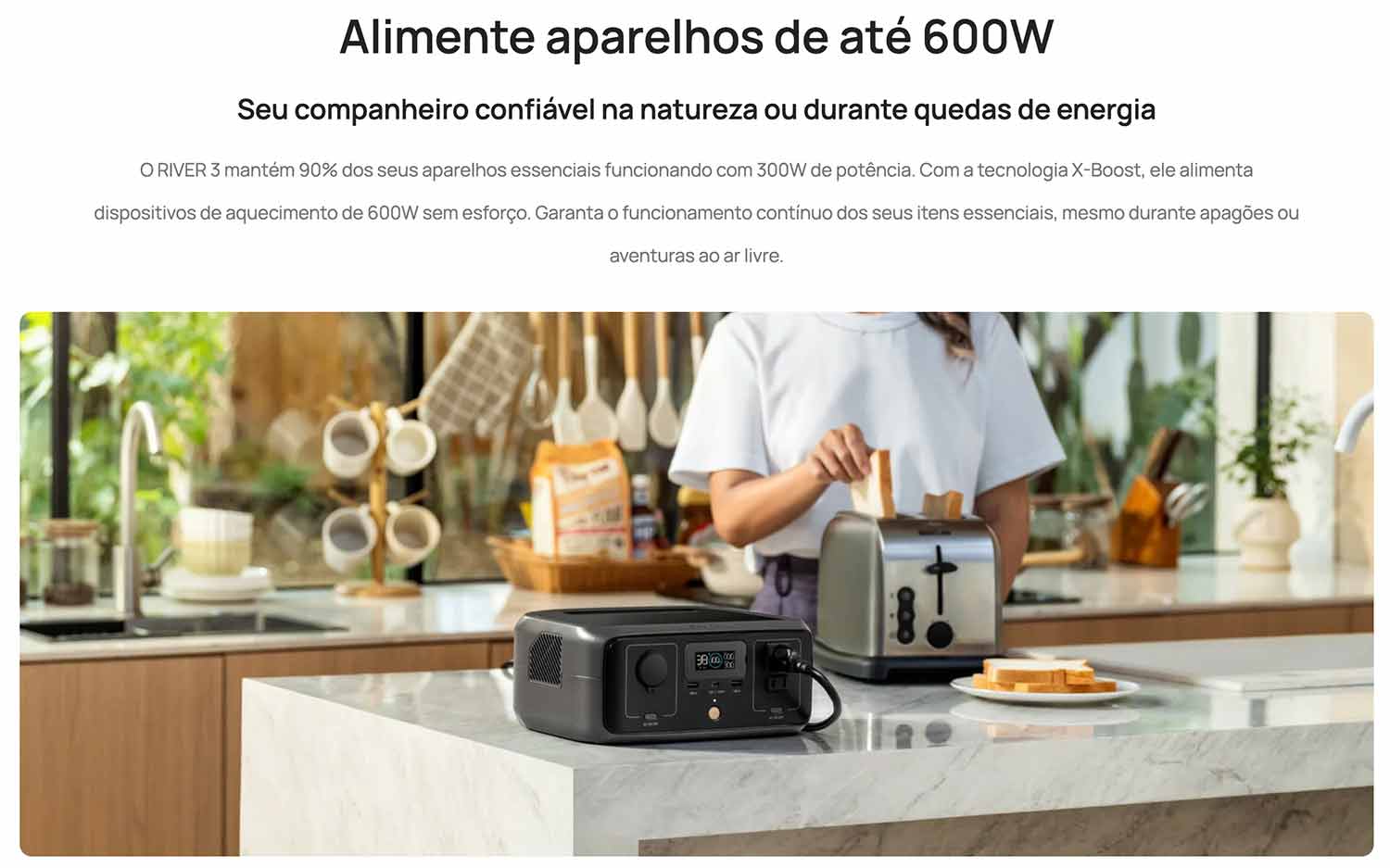 EcoFlow River 3 Potência de até 600W