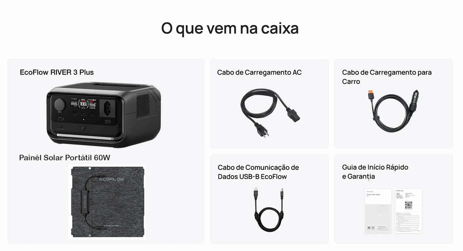 EcoFlow River 3 Plus O que vem na caixa