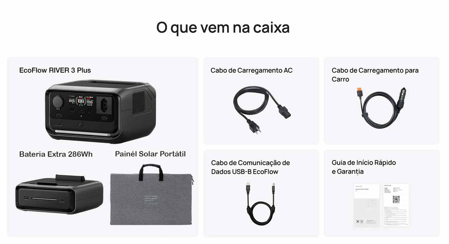 EcoFlow River 3 Plus Max O que vem na caixa