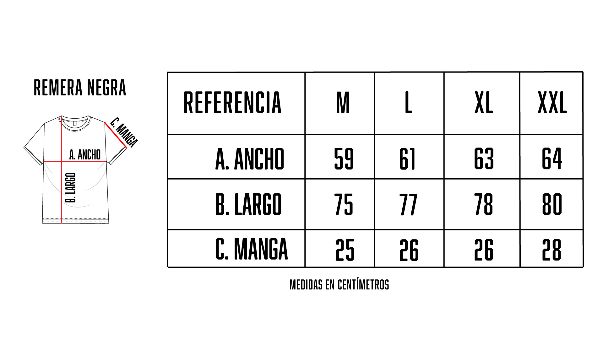 Talles remeras negras de bandas