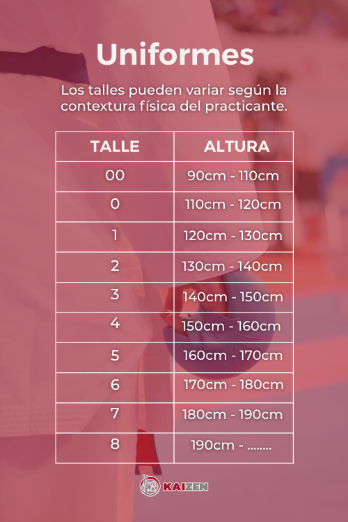 Talles uniforme Kaizen