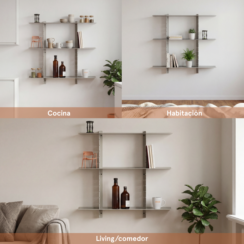 Estantería flotante CH05 en distintos ambientes
