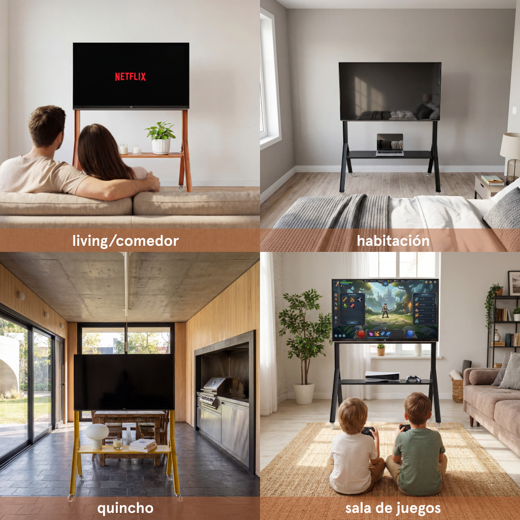 Rack TV Movil CH31 en distintos ambientes