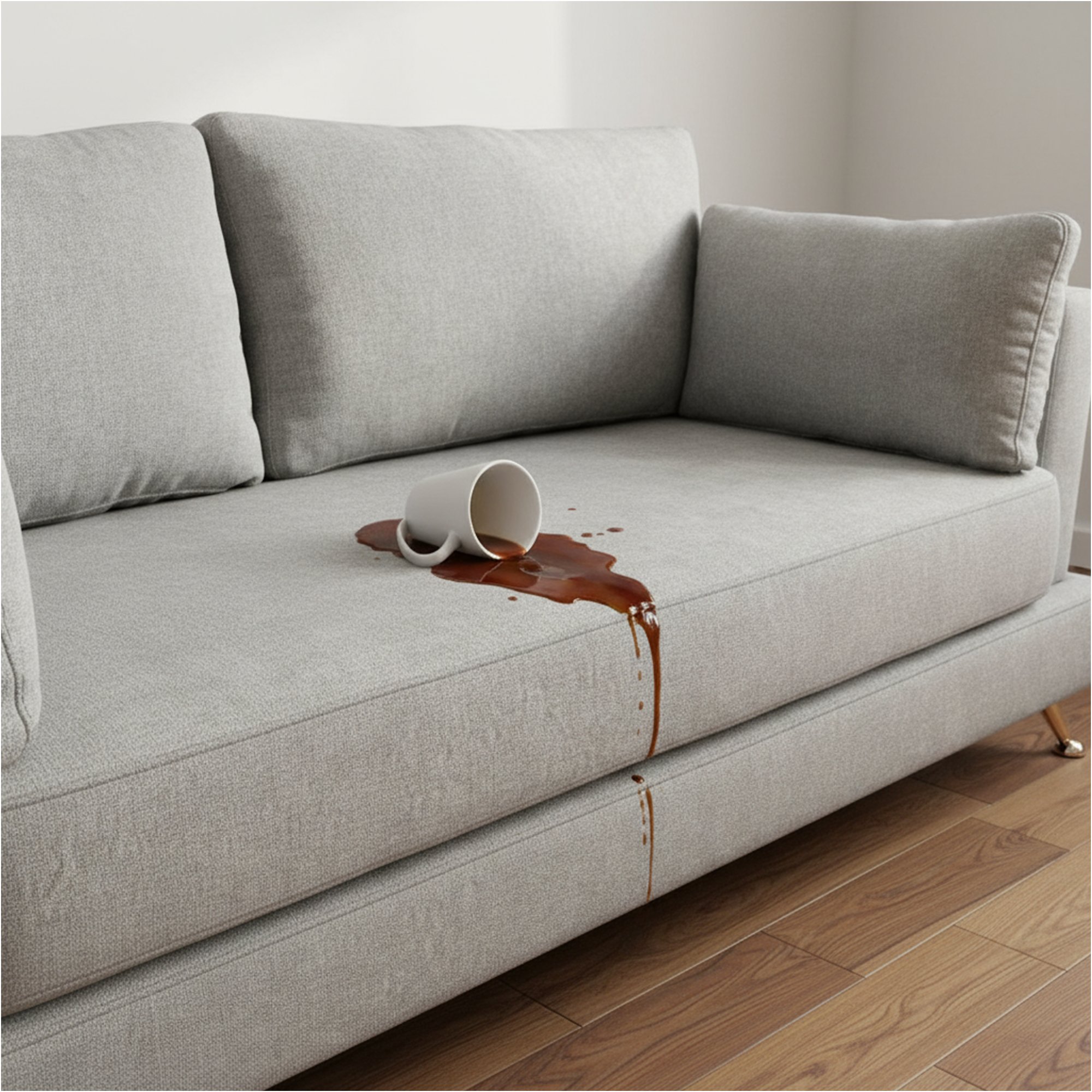 Antes - Cafe volcado en sillon