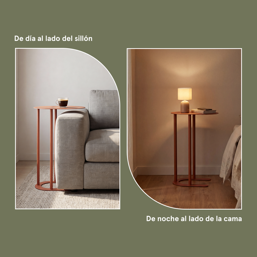 Mesa de Arrime CH29 en sillón y en cama