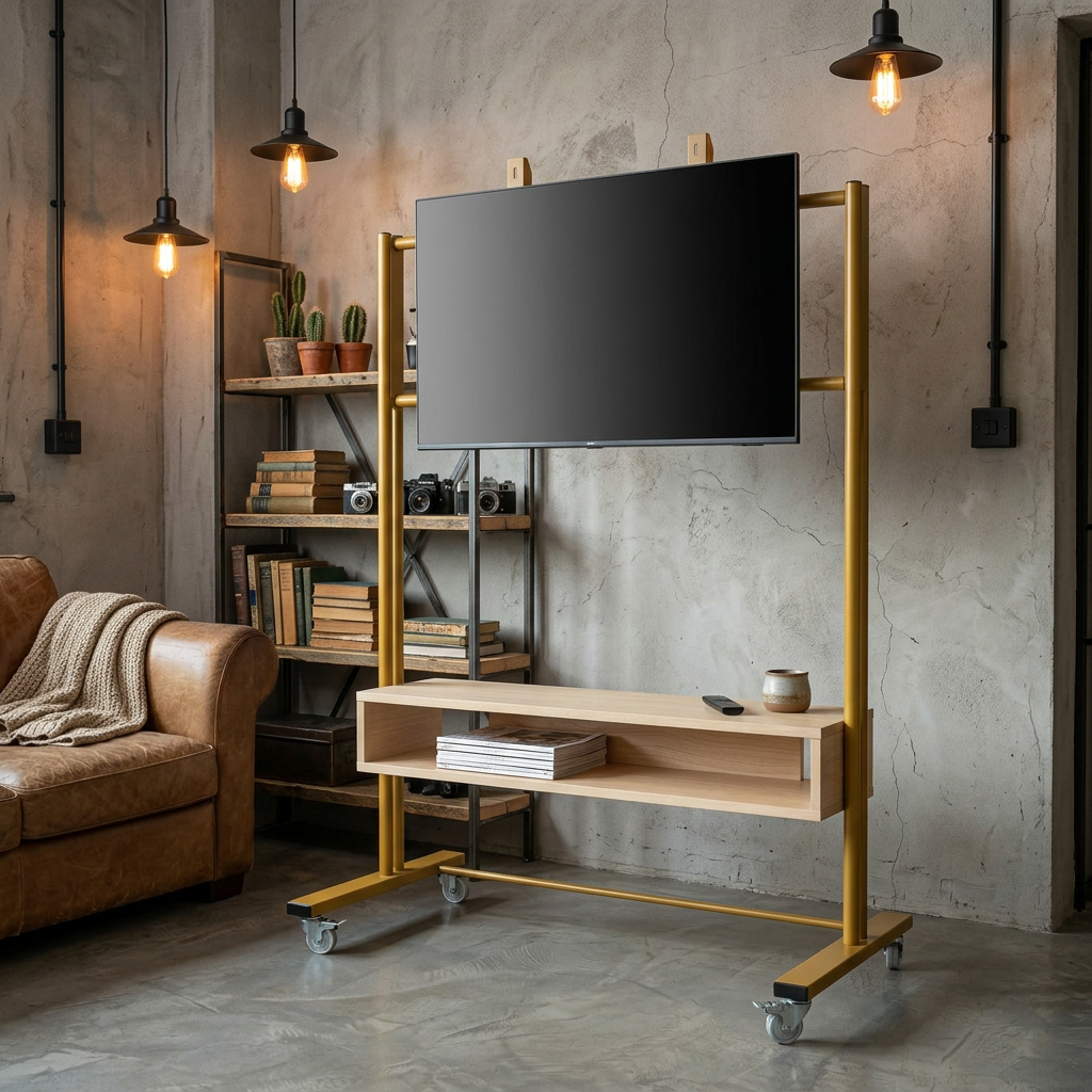 Rack de TV M&oacute;vil M10 ambientado