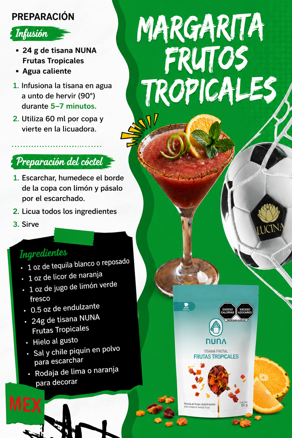 Como preparar una margarita con tisana de nuna frutas tropicales