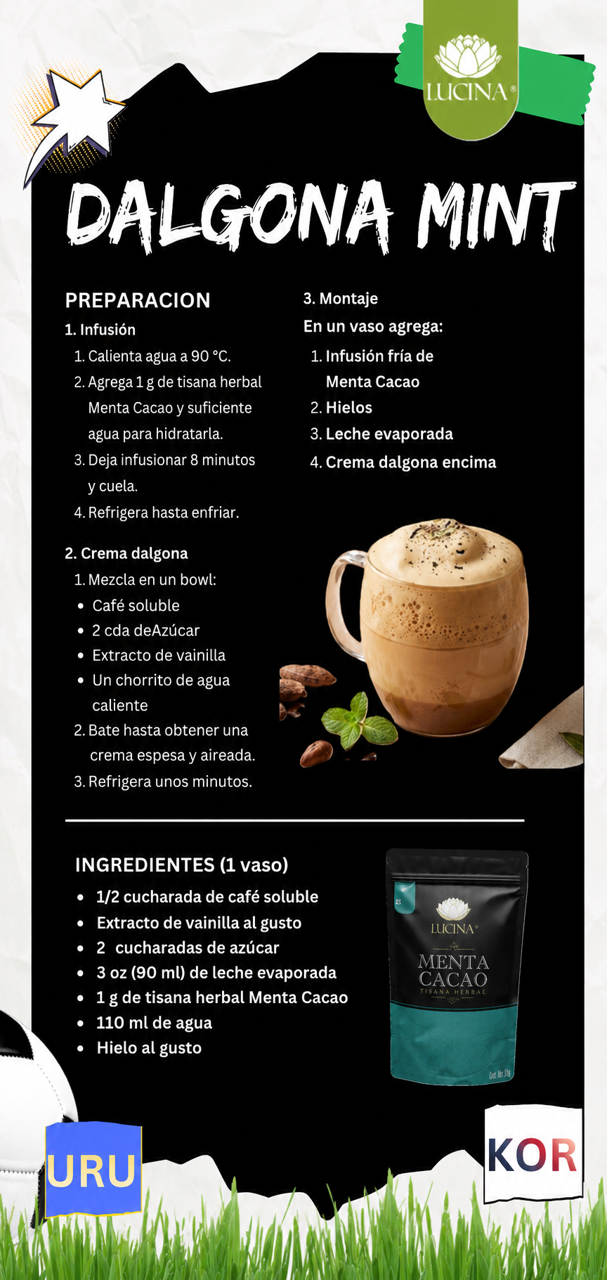 Como preparar una dalgona con menta cacao