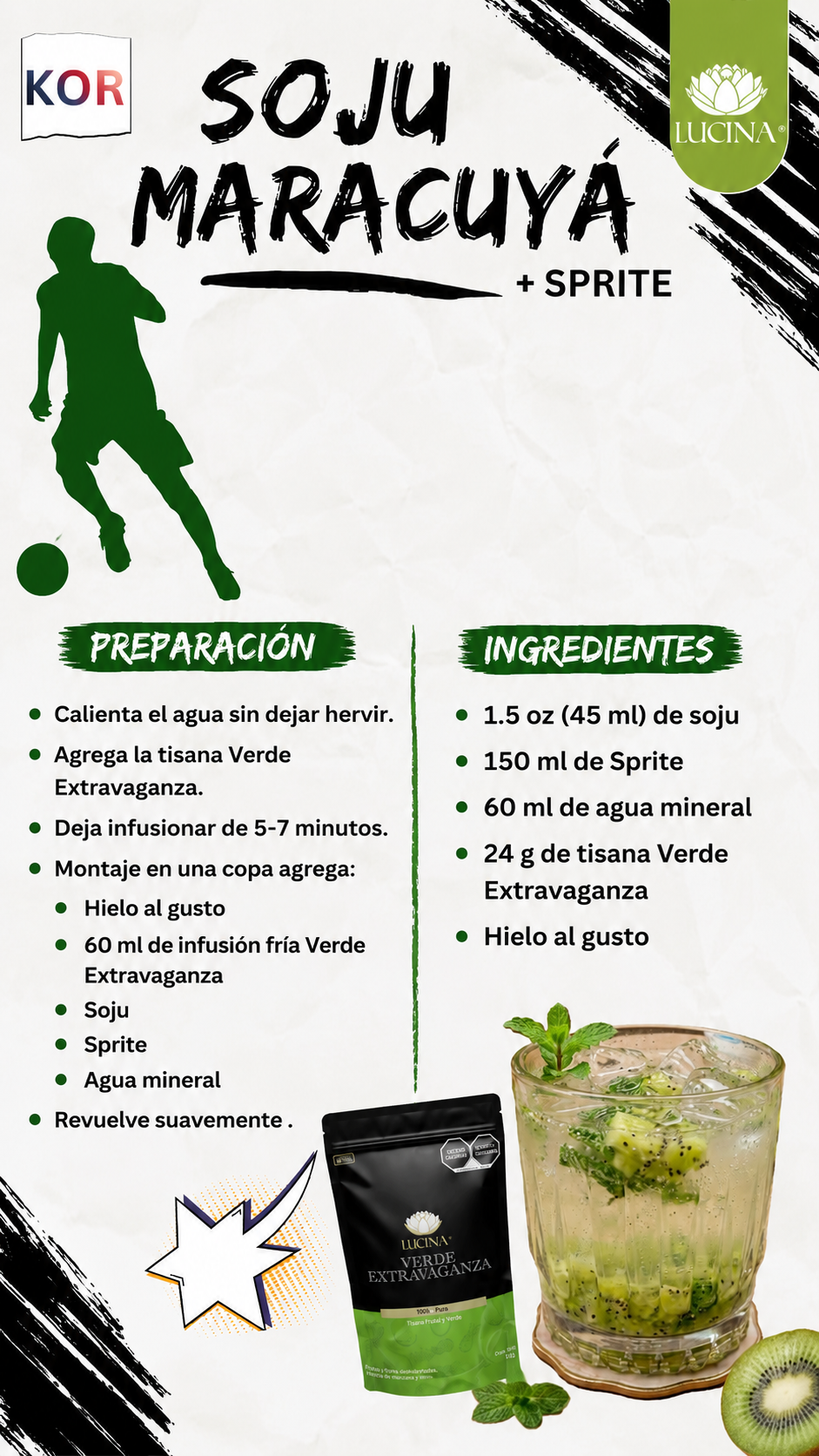 Preparación de Sujo con Tisana verde extravaganza y