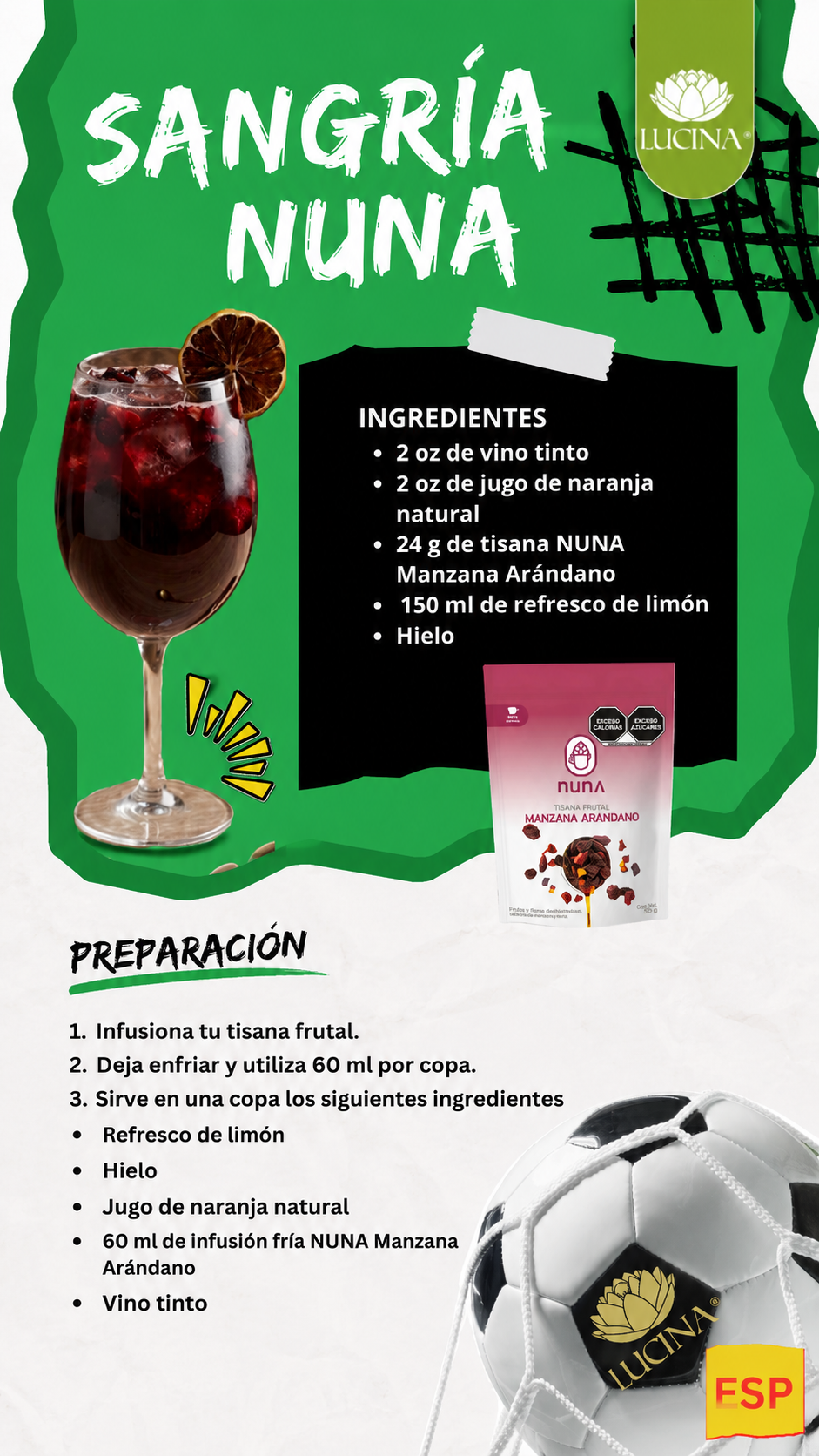 Preparación de Sangría con Tisana de Nuna