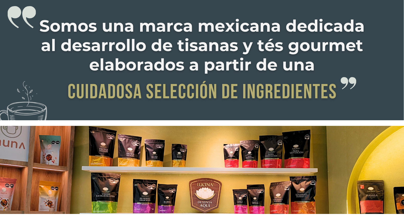 Somos una marca mexicana dedicada al desarrollo de tisanas y tés gourmet elaborados a partir de una cuidadosa selección de ingredientes