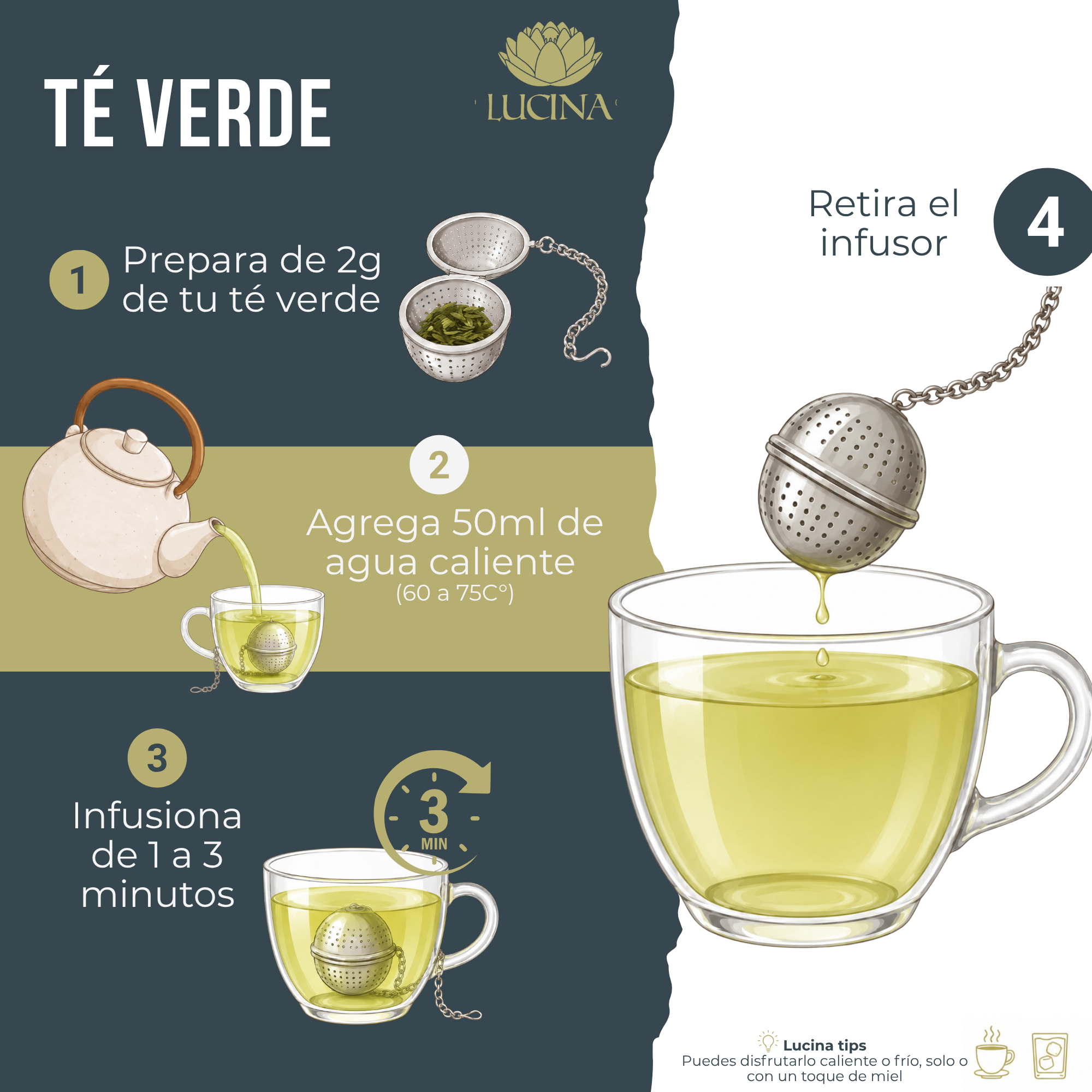 Preparación de un té verde