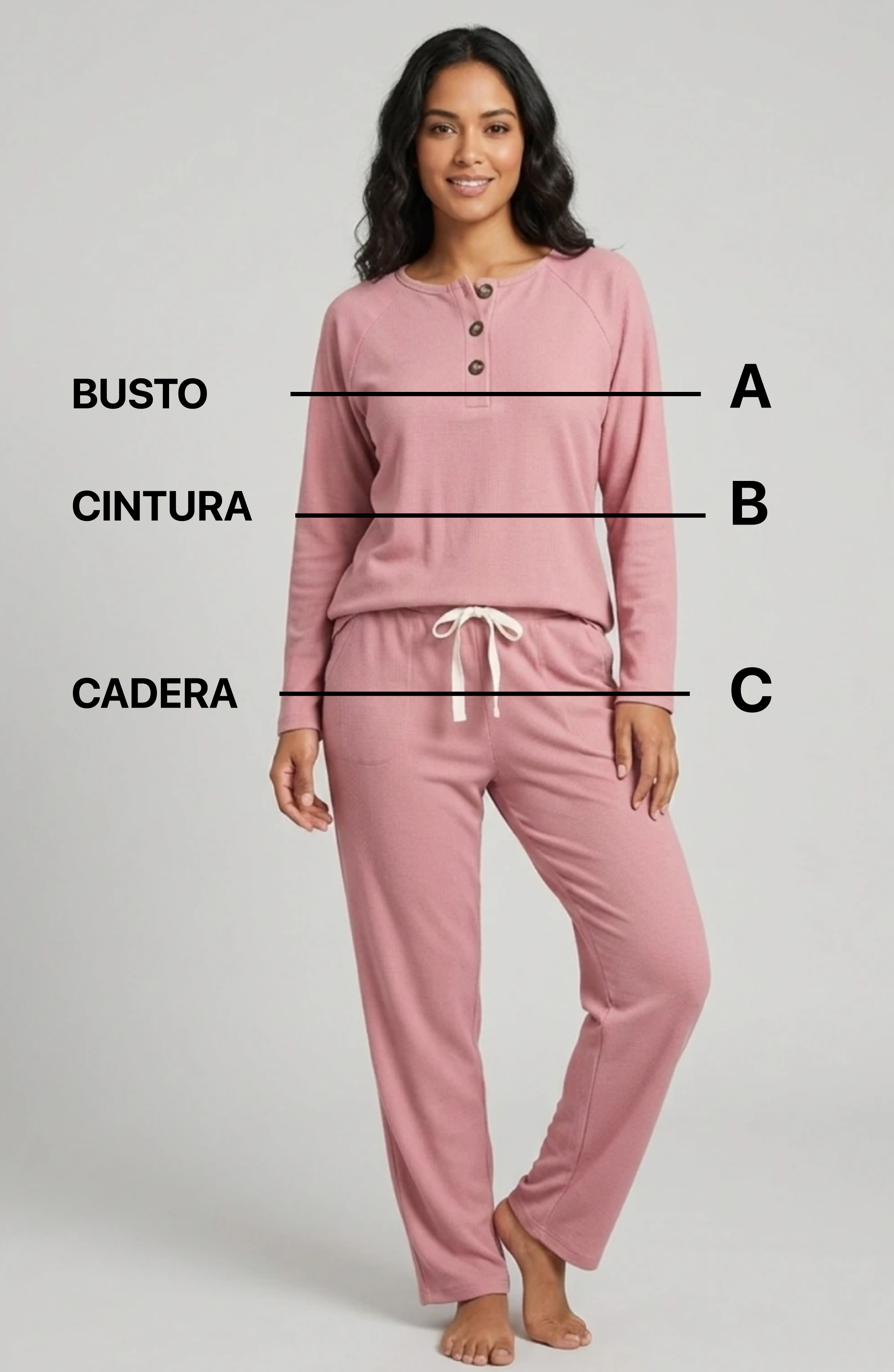 Cómo tomar tus medidas de homewear: busto, cintura y cadera