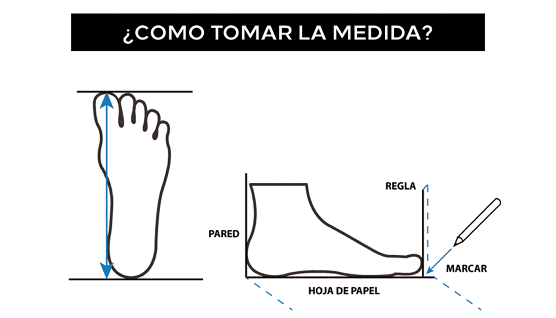 Como tomar la medida del pie