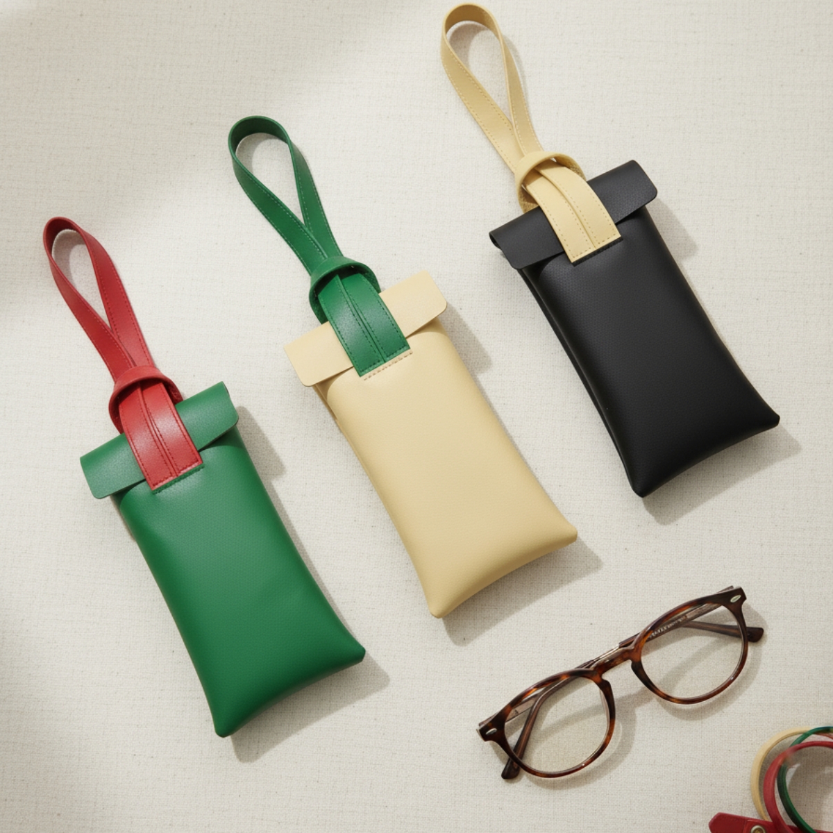 Estuche de lentes flexible y plano