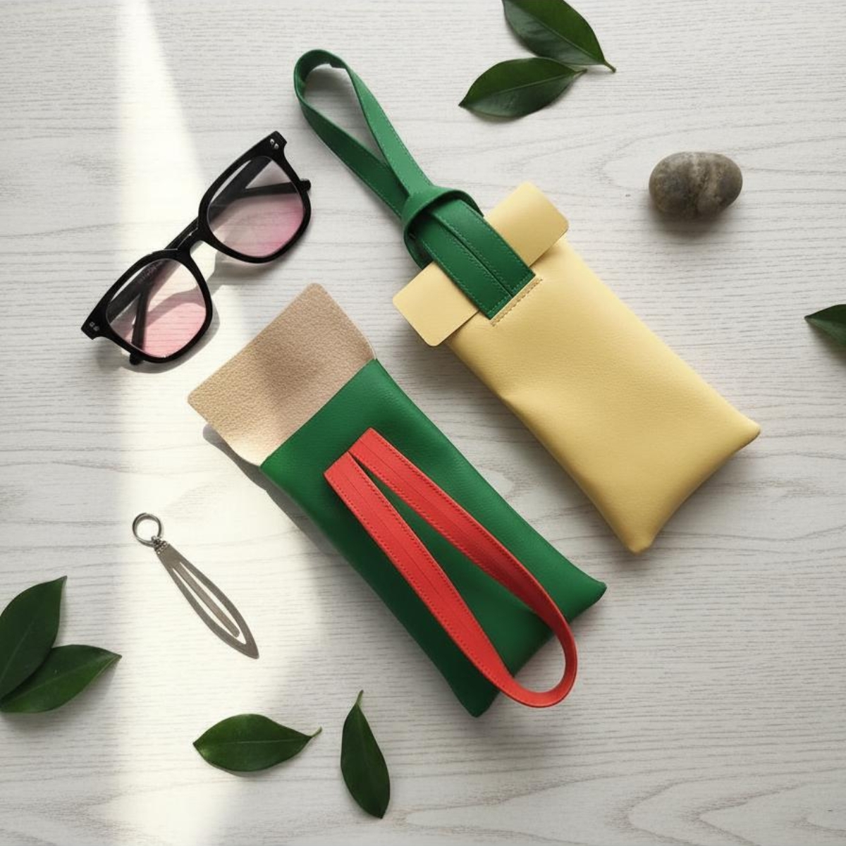 Detalle cierre de lazos cuero