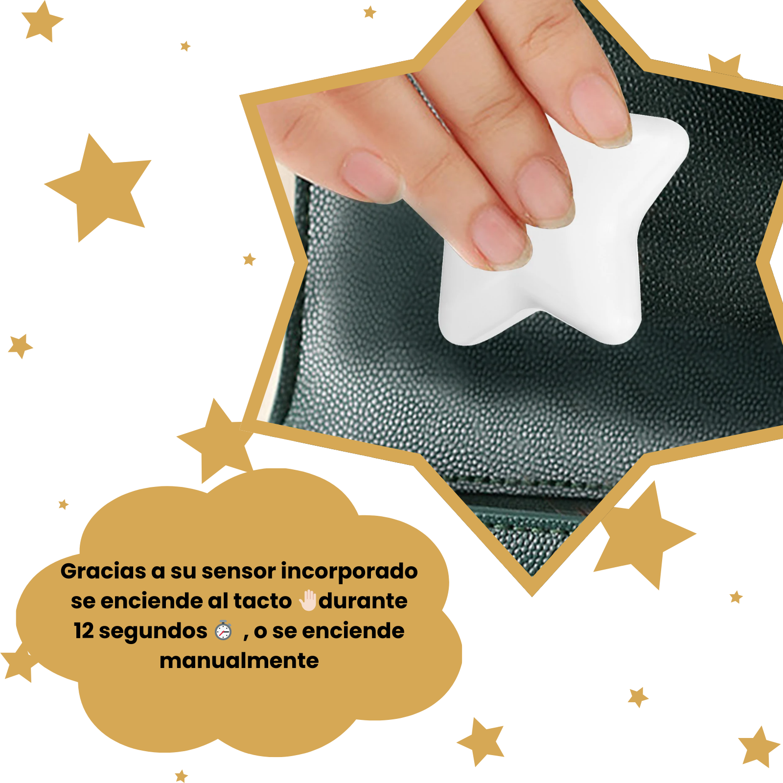 se enciende al tacto, gracias a su sensor incorporado