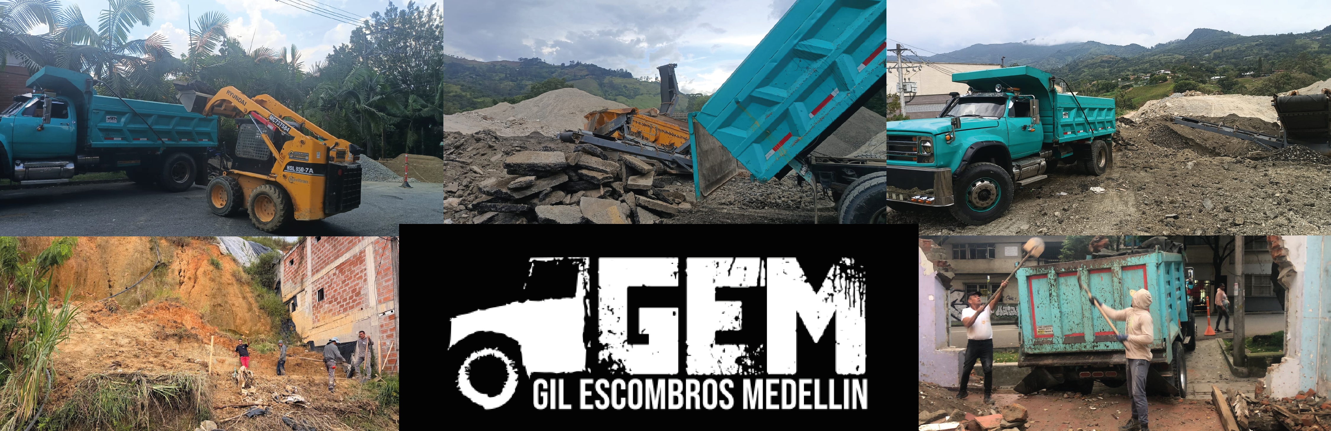 Logística de recolección de escombros y maquinaria de Gil Escombros Medellín (GEM) con más de 500 proyectos realizados.
