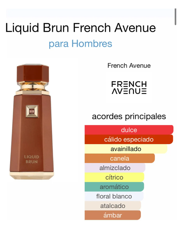 Perfume Liquid Brun de French Avenue Masculino EDP 100ML Original