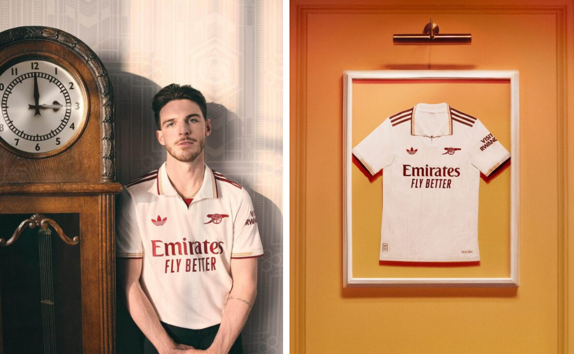 Detalhes da Camisa Arsenal Third 2025/26 Adidas Masculina Off-White