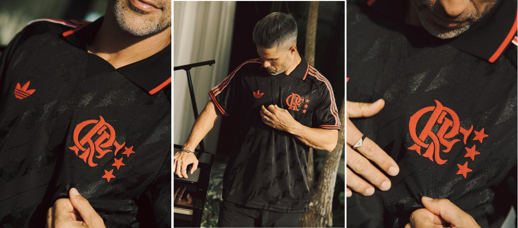 Camisa Flamengo Lifestyler 2025/26 detalhe gola e escudo