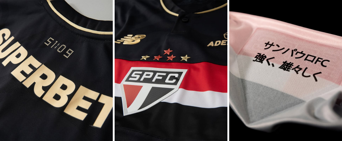 Camisa São Paulo III 2025/26 detalhe escudo e gola