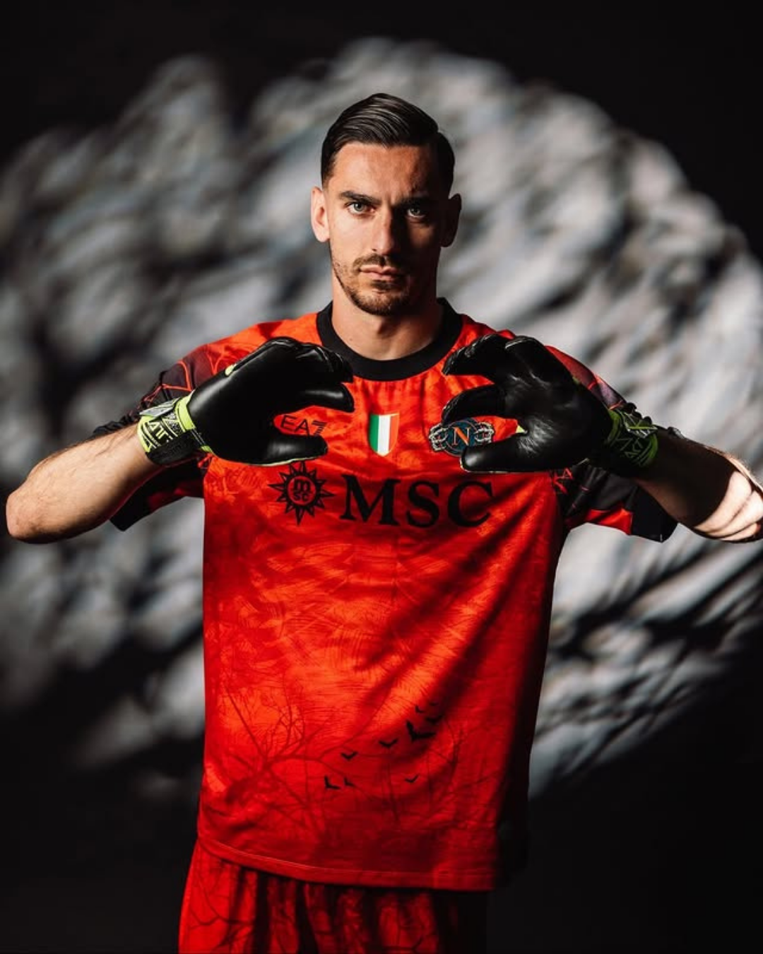 Camisa Napoli Halloween Goleiro 2025/26 EA7 frente com brilho no escuro