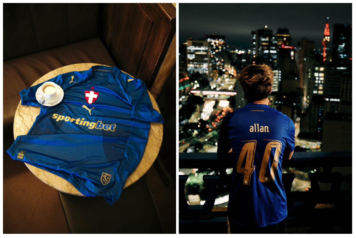 Detalhes da Camisa Palmeiras III 26/27 Puma Azul e Dourada
