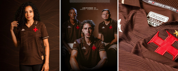 Detalhe gola camisa Vasco da Gama III 2025/26 Kappa