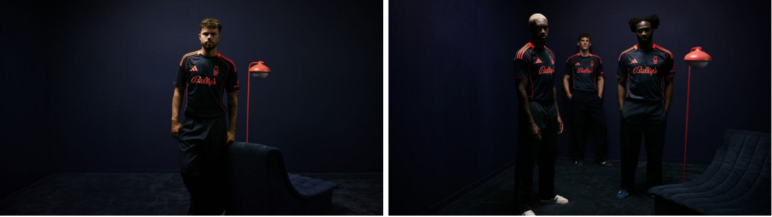 Nottingham Forest III 2025 verso / detalhe punho solar red