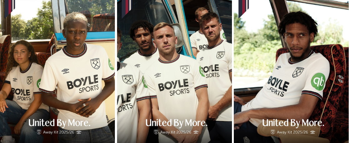 Camisa West Ham Away 2025 verso / detalhe gola