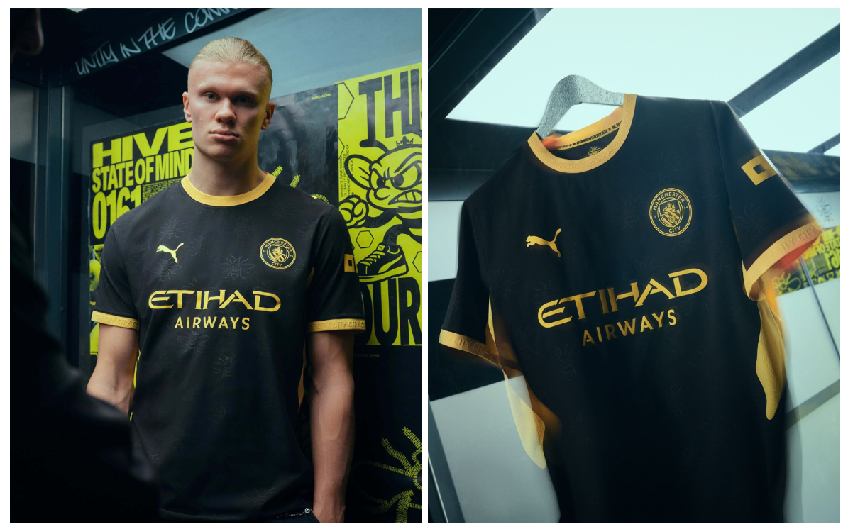 Camisa Manchester City Away 2026 2027 Puma Preta e Amarela