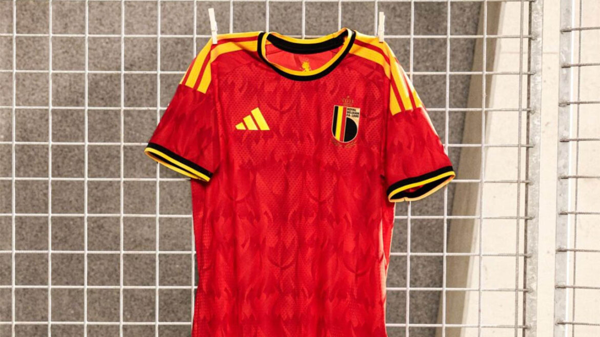 Camisa B&eacute;lgica 2026 vermelha Adidas torcedor