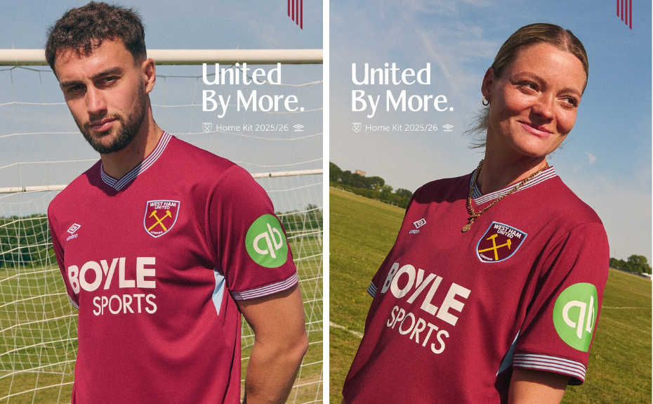 Camisa West Ham I 2025/26 Umbro - costas/detalhe