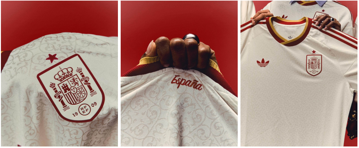 Camisa Feminina Espanha Reserva 2026 Adidas Off White