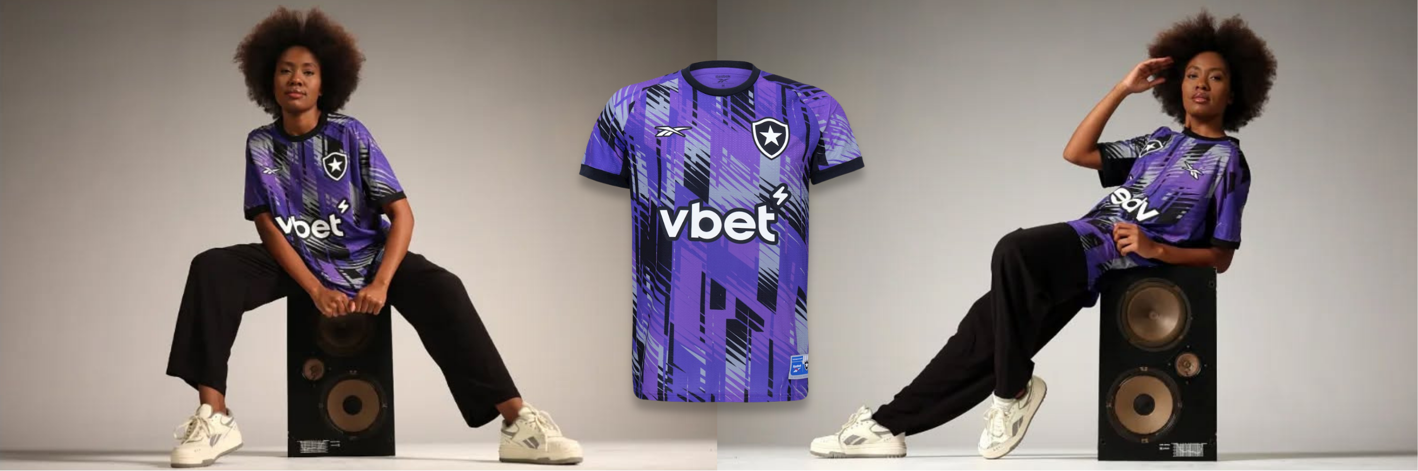 Detalhe da estampa roxa com grafismos da Camisa de Goleiro Botafogo 25/26