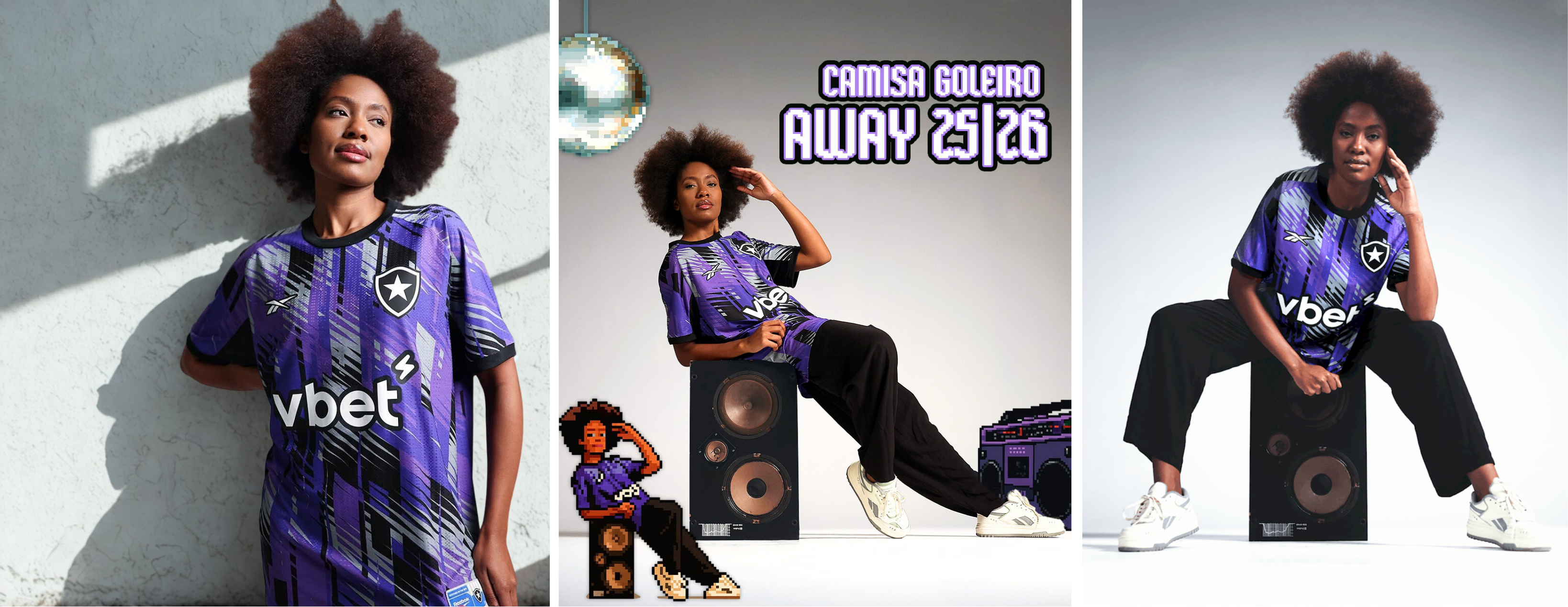 Modelo usando a Camisa de Goleiro Botafogo Away 2025/26 Aura 90