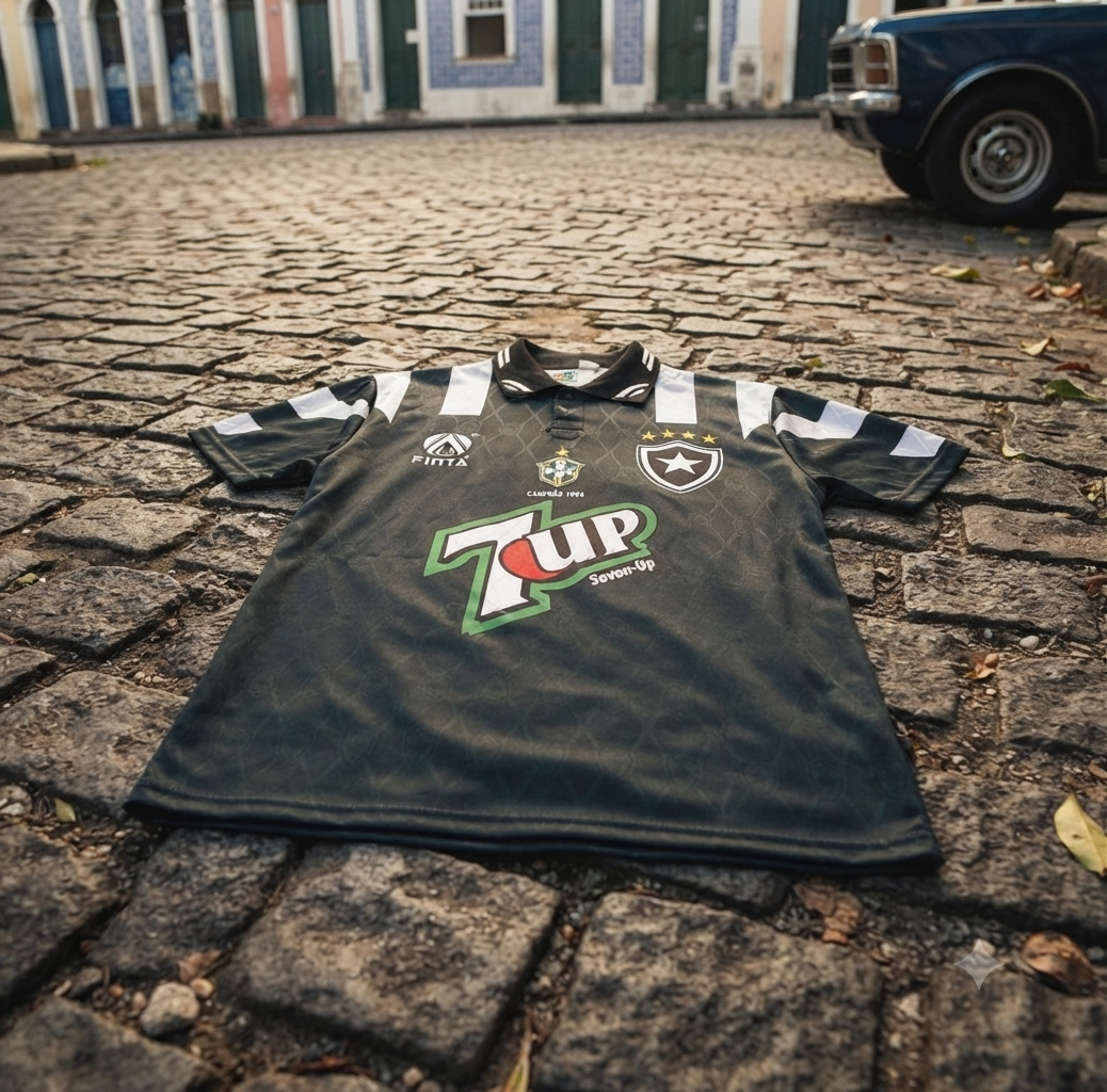 Detalhes Camisa Retr&ocirc; Botafogo 1996 Finta