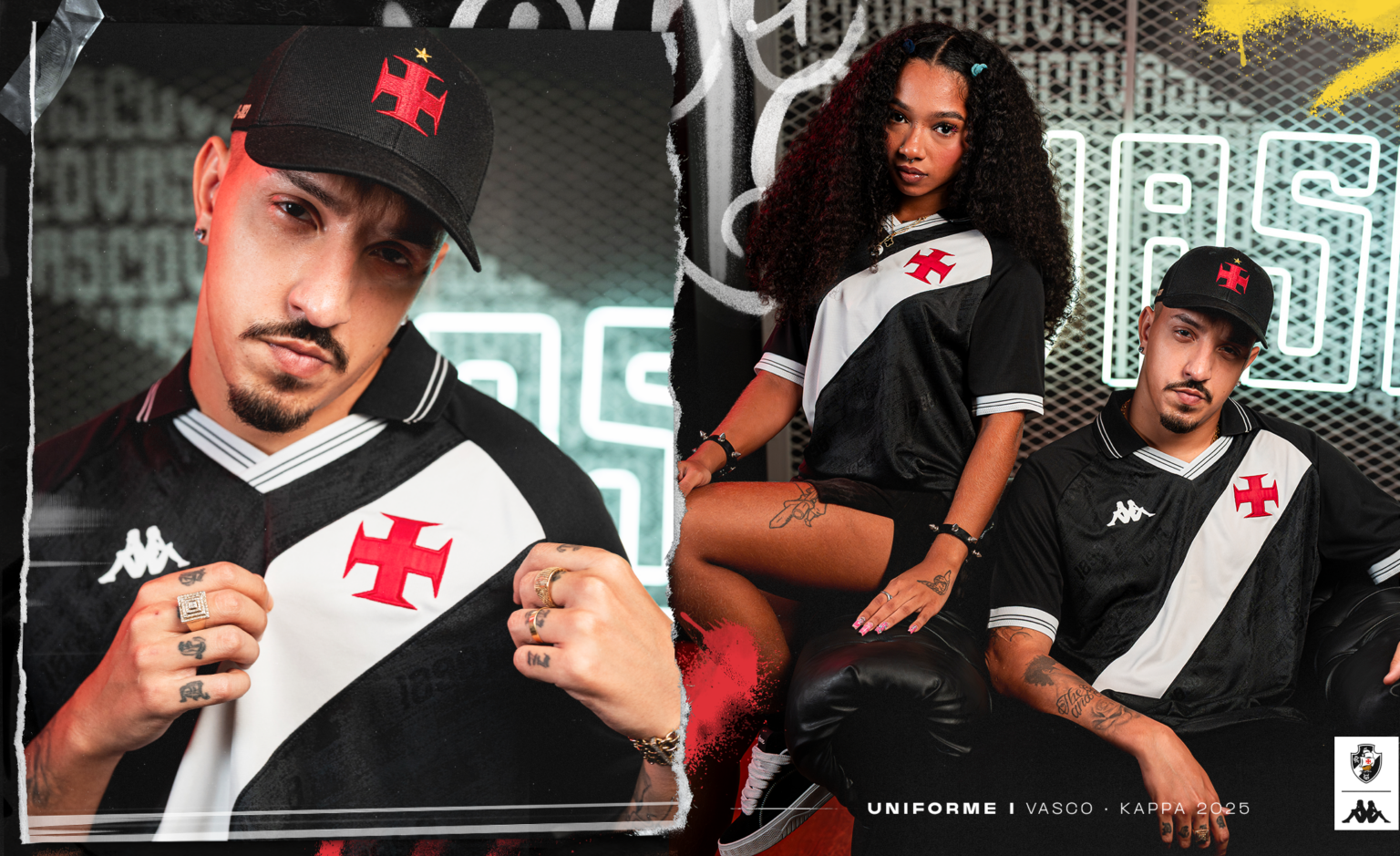 Camisa Vasco Home 2025/26 Preta Kappa