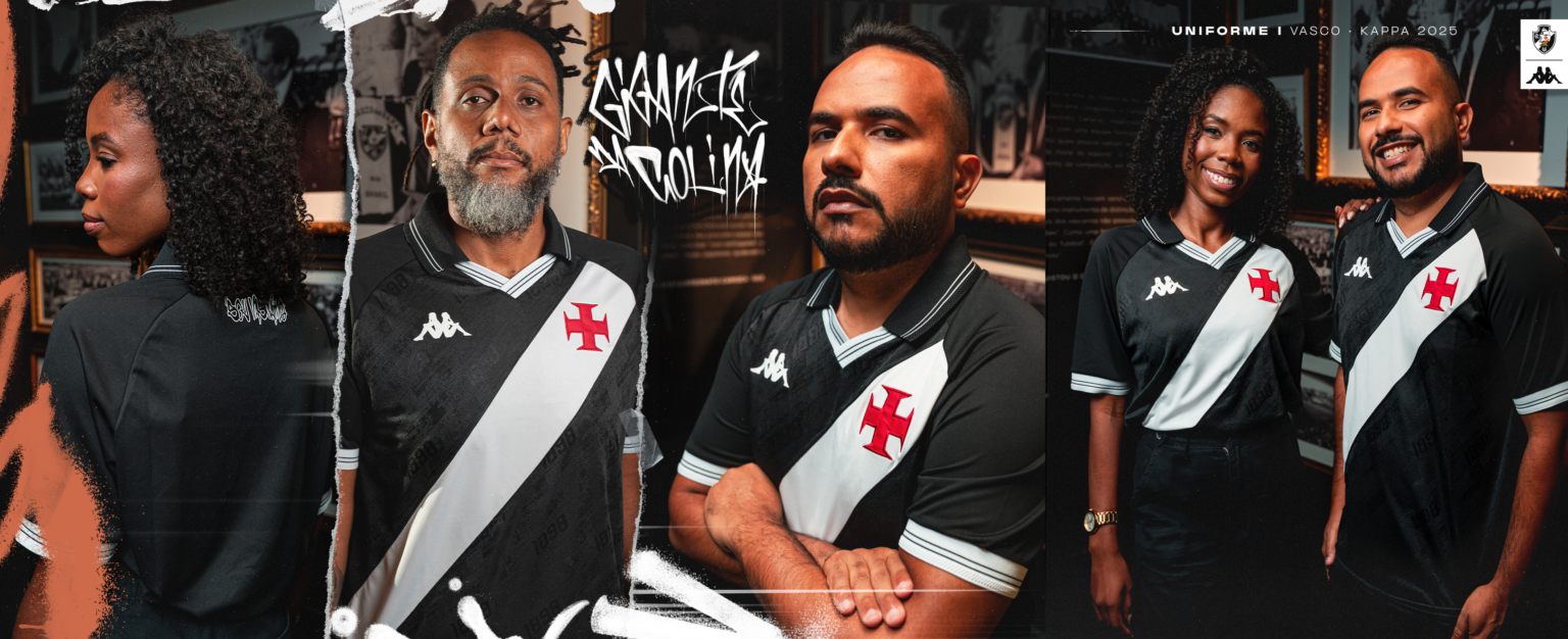 Camisa Vasco 2025/26 com faixa branca Kappa