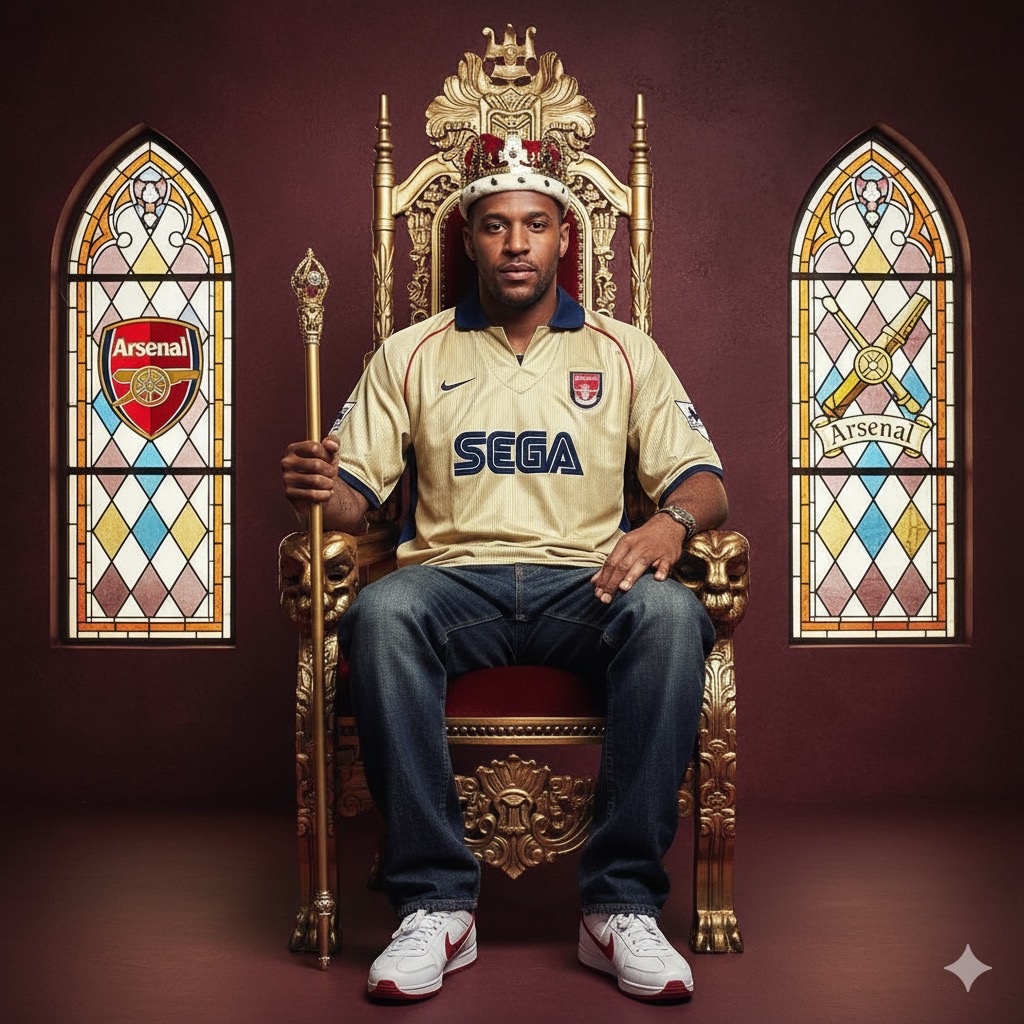 Camisa Arsenal Away 2001/02 retrô frente com SEGA