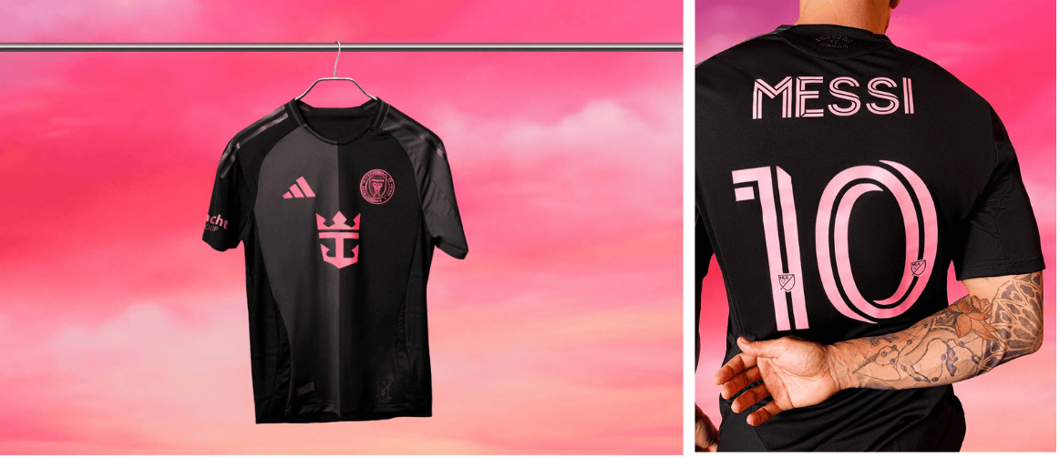 Detalhes da nova camisa preta do Inter Miami 2025 Adidas